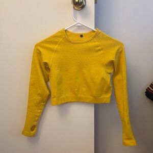 Alphalete Yellow Long Sleeve Crop Top